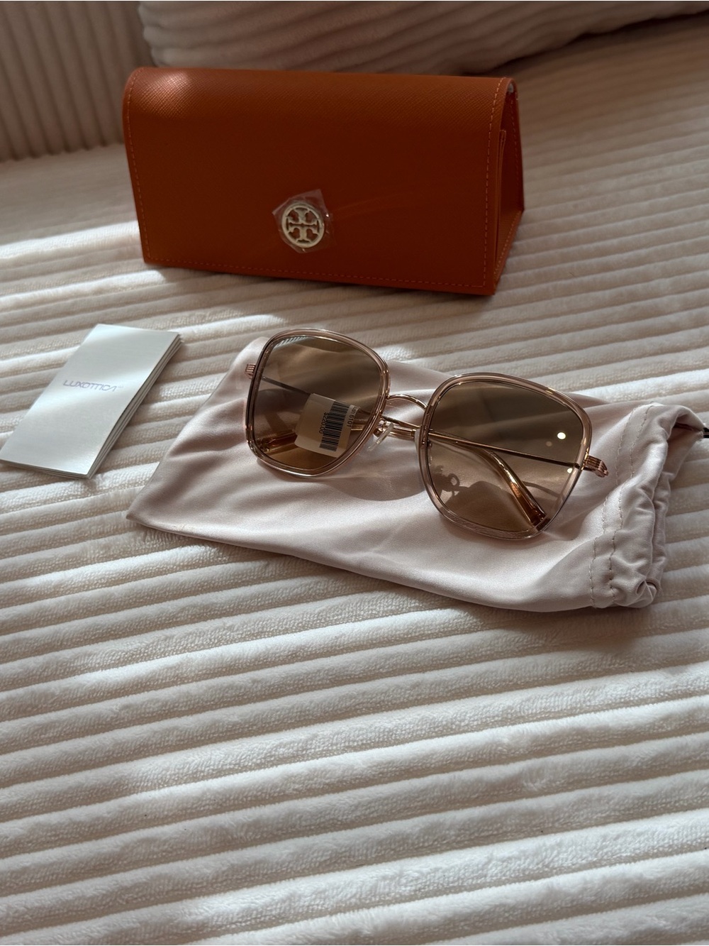 NWT Tory Burch TY6108 Rose Gold Square Sunglasses 57mm